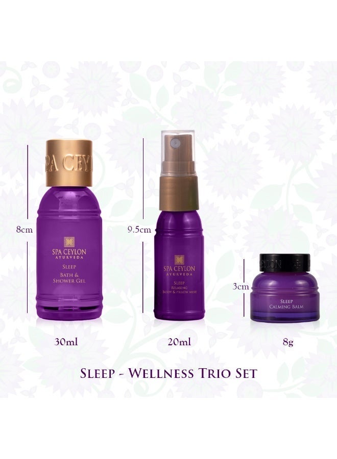 SPA CEYLON Sleep Wellness Trio Set | Restful Spa Essentials | Natural Ingredients | Ayurvedic Bath Gift Set | Lavender Essential Oil | Shower gel, Body Mist, Balm | Gift set - Image 2